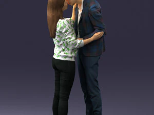 000444 Realistic Young Couple Embracing 3dp 3D Print Model