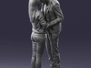 000444 Realistic Young Couple Embracing 3dp 3D Print Model