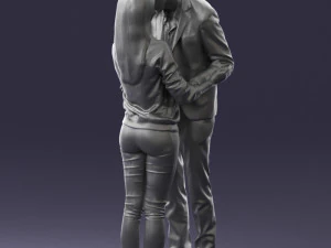 000444 Realistic Young Couple Embracing 3dp 3D Print Model