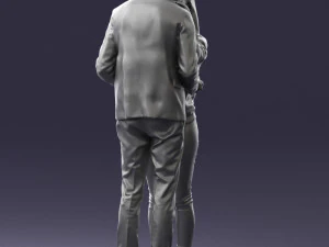 000444 Realistic Young Couple Embracing 3dp 3D Print Model