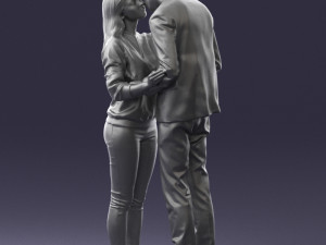kissing couple 0110 3d print ready 3D-printmodel