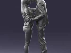 000444 Realistic Young Couple Embracing 3dp 3D Print Model