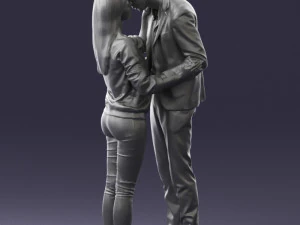 000444 Realistic Young Couple Embracing 3dp 3D Print Model