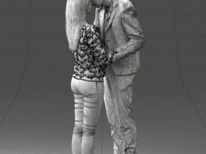 000444 Realistic Young Couple Embracing 3dp 3D Print Model