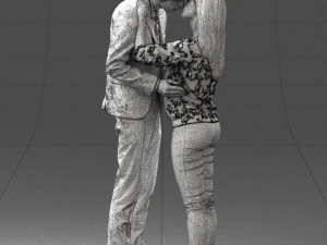 000444 Realistic Young Couple Embracing 3dp 3D Print Model