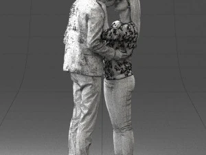 000444 Realistic Young Couple Embracing 3dp 3D Print Model