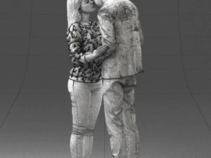 000444 Realistic Young Couple Embracing 3dp 3D Print Model