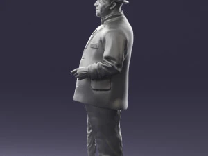 000449 Elegant Gentleman in Classic White Suit with Umbrella 3dp 3D Print Model