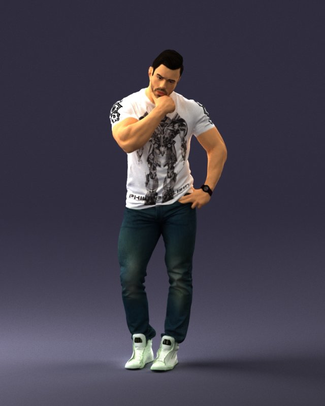 man in pose 0117 Model 3D .c4d .max .obj .3ds .fbx .stl .blend 