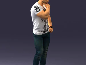 000451 Casual Muscular Man Thinking Pose 3dp 3D Print Model