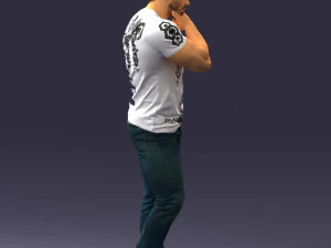 000451 Casual Muscular Man Thinking Pose 3dp 3D Print Model
