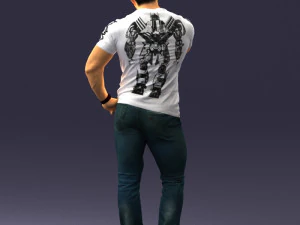 000451 Casual Muscular Man Thinking Pose 3dp 3D Print Model