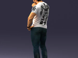 000451 Casual Muscular Man Thinking Pose 3dp 3D Print Model