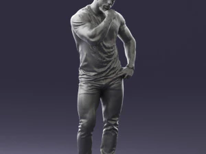 000451 Casual Muscular Man Thinking Pose 3dp 3D Print Model