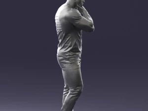 000451 Casual Muscular Man Thinking Pose 3dp 3D Print Model