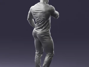 000451 Casual Muscular Man Thinking Pose 3dp 3D Print Model