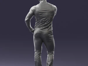 000451 Casual Muscular Man Thinking Pose 3dp 3D Print Model