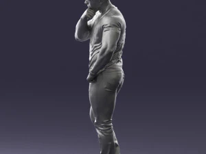 000451 Casual Muscular Man Thinking Pose 3dp 3D Print Model