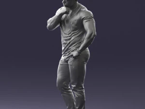 000451 Casual Muscular Man Thinking Pose 3dp 3D Print Model