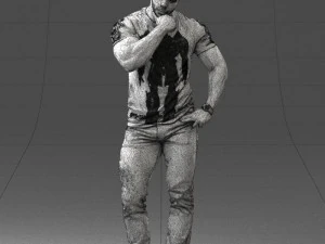 000451 Casual Muscular Man Thinking Pose 3dp 3D Print Model