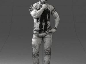 000451 Casual Muscular Man Thinking Pose 3dp 3D Print Model