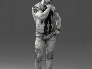 000451 Casual Muscular Man Thinking Pose 3dp 3D Print Model