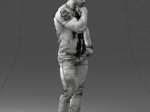000451 Casual Muscular Man Thinking Pose 3dp 3D Print Model