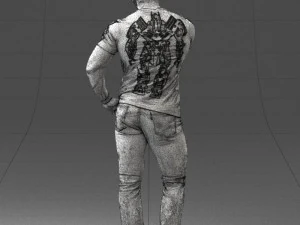 000451 Casual Muscular Man Thinking Pose 3dp 3D Print Model