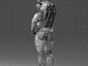 000451 Casual Muscular Man Thinking Pose 3dp 3D Print Model