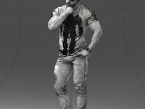 000451 Casual Muscular Man Thinking Pose 3dp 3D Print Model