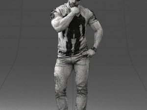 000451 Casual Muscular Man Thinking Pose 3dp 3D Print Model