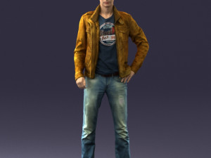 man in leather jacket 0118 3D-Modell