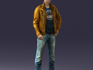 man in leather jacket 0118 3d print ready Modèles 3D en vedette