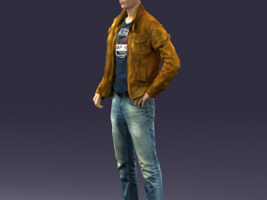 man in leather jacket 0118 3d print ready Modèles 3D en vedette