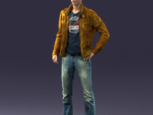 man in leather jacket 0118 3d print ready Modèles 3D en vedette
