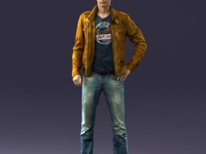 man in leather jacket 0118 3d print ready Modèles 3D en vedette