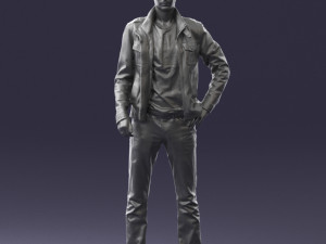 man in leather jacket 0118 3d print ready Modèles 3D en vedette