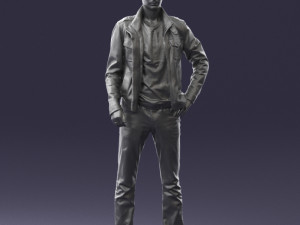 man in leather jacket 0118 3d print ready Modèles 3D en vedette