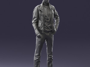 man in leather jacket 0118 3d print ready Modèles 3D en vedette