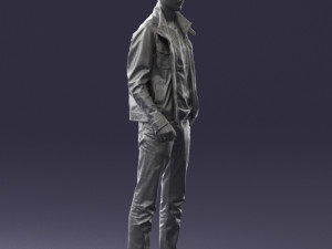 man in leather jacket 0118 3d print ready Modèles 3D en vedette