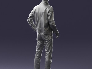 man in leather jacket 0118 3d print ready Modèles 3D en vedette
