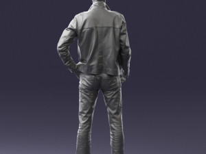 man in leather jacket 0118 3d print ready Modèles 3D en vedette