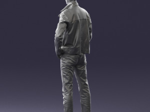 man in leather jacket 0118 3d print ready Modèles 3D en vedette