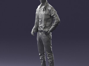man in leather jacket 0118 3d print ready Modèles 3D en vedette