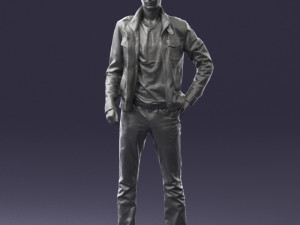 man in leather jacket 0118 3d print ready Modèles 3D en vedette