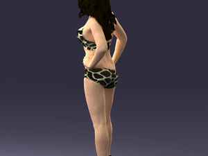 000448 Woman in Leopard Bikini and High Heels 3D Model