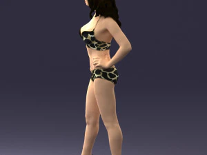 000448 Woman in Leopard Bikini and High Heels 3D Model