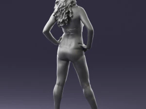 000448 Woman in Leopard Bikini and High Heels 3D Model