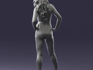 000448 Woman in Leopard Bikini and High Heels 3D Model