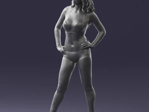 000448 Woman in Leopard Bikini and High Heels 3D Model